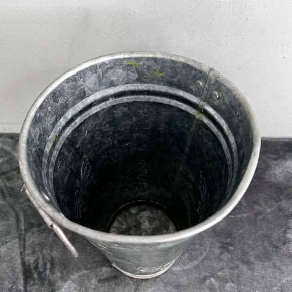 Unbranded Accents Galvanized Metal Bucket Vase Dried Flower
